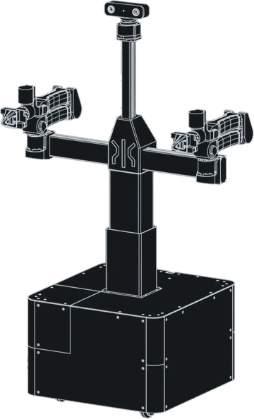 Line drawing of Bit 0.3: a stereo camera head on the lift